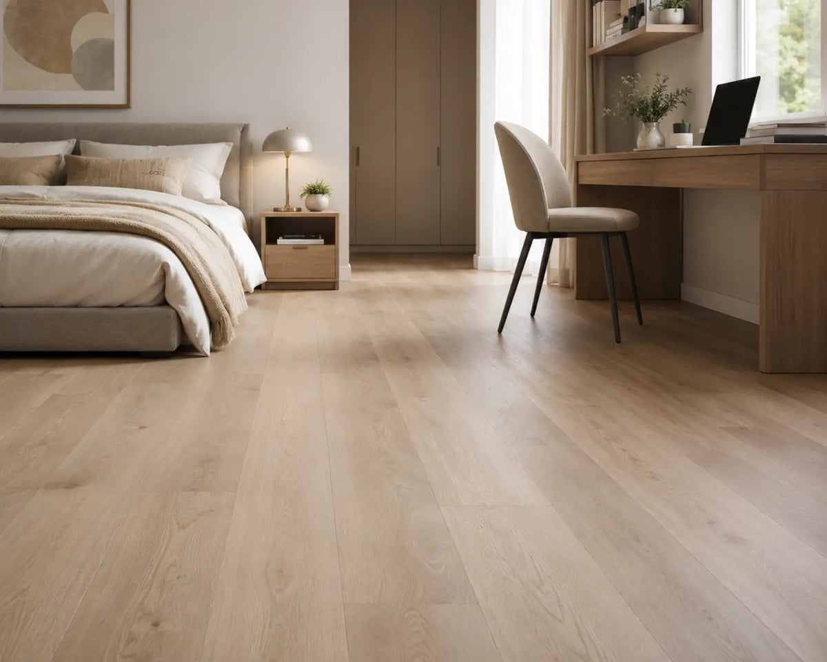 Laminaatvloer in slaapkamer