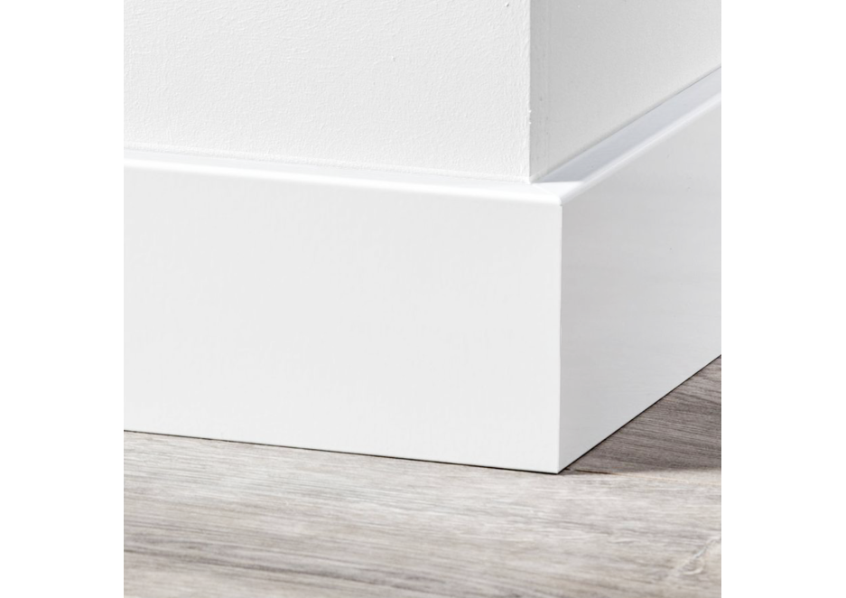 MDF Moderne plint 120x12 wit voorgelakt RAL 9010