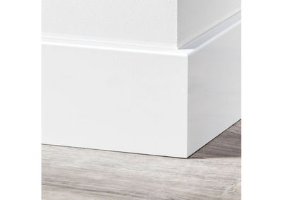 MDF Moderne plint 150x15 wit voorgelakt RAL 9010